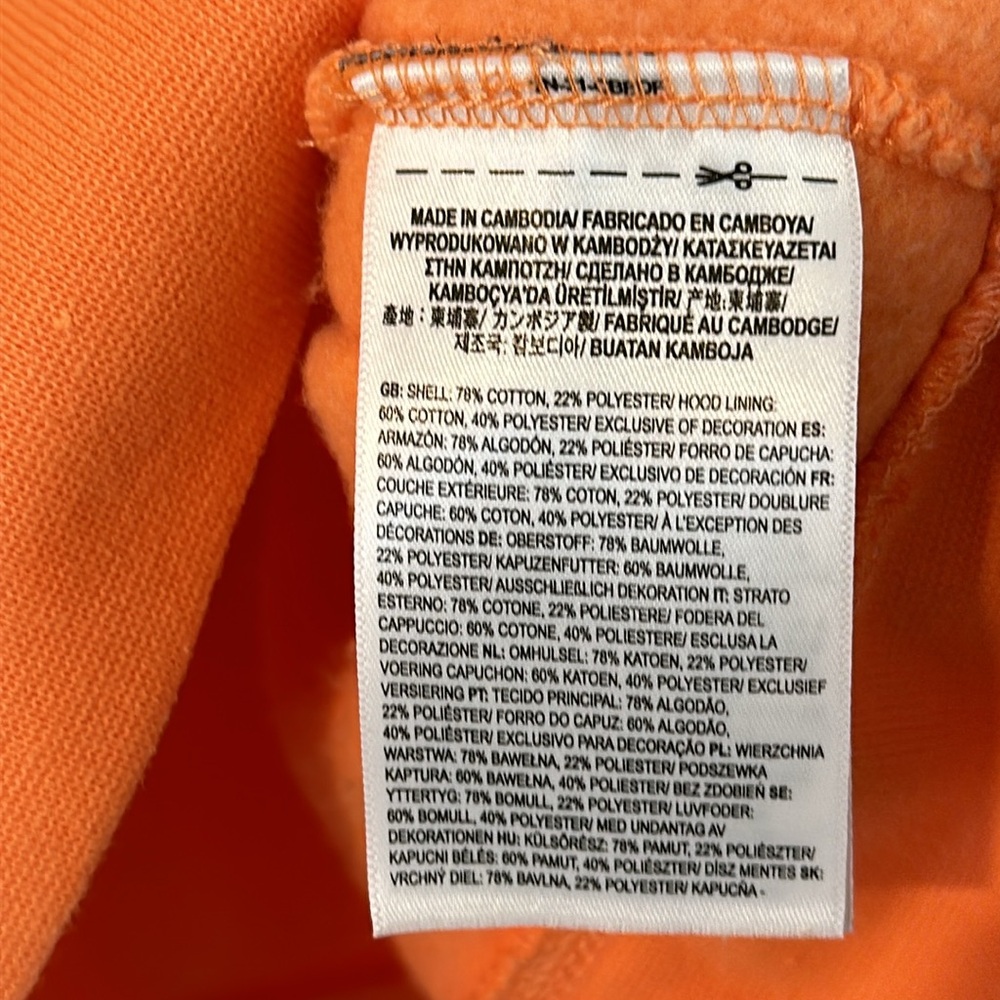 VANS Comfycush Soft Sueded Fleece Pullover Hoodie Sweatshirt Orange Size M - Picture 8 of 11